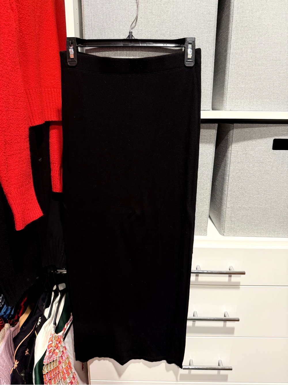 LNA Black Maxi Skirt - Sleek Straight Silhouette